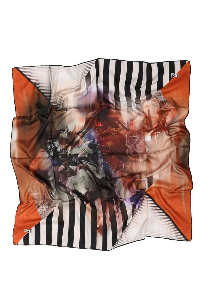 Fivescarf Turuncu Twill Digital Eşarp