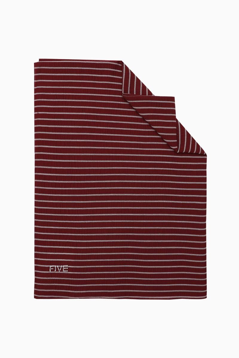 Fivescarf Vişne Çizgili Harmoni Şal