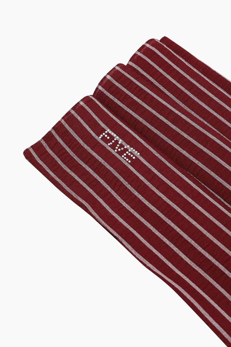 Fivescarf Vişne Çizgili Harmoni Şal