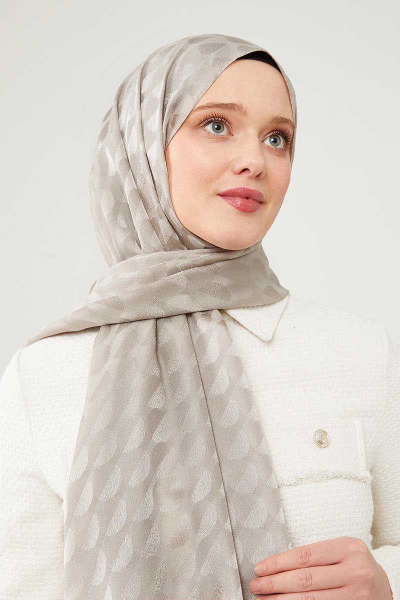 Fivescarf Vizon Ay Desen Jakarlı Elegance Şal
