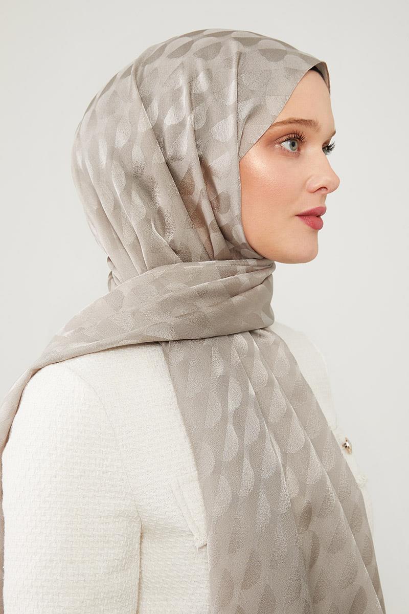 Fivescarf Vizon Ay Desen Jakarlı Elegance Şal