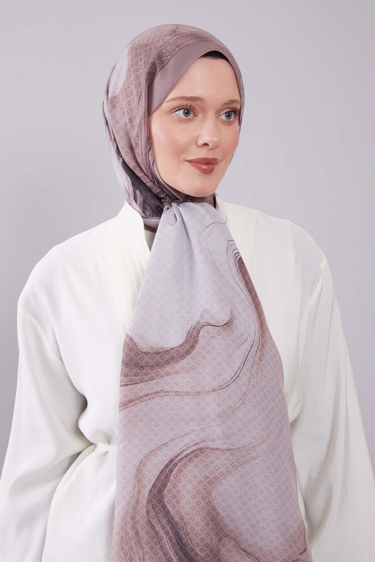Fivescarf Vizon Dalgalı Desenli Colver Şal