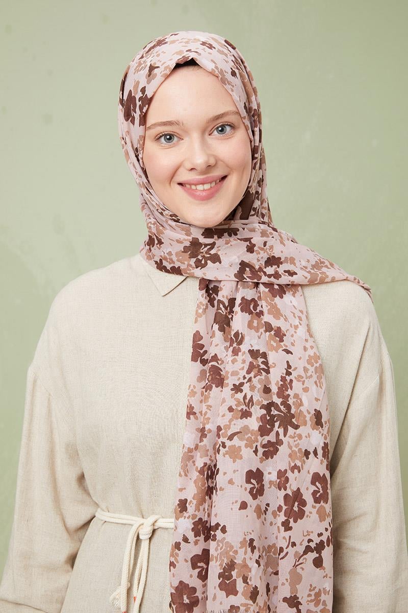 Fivescarf Vizon Desenli Cotton Şal