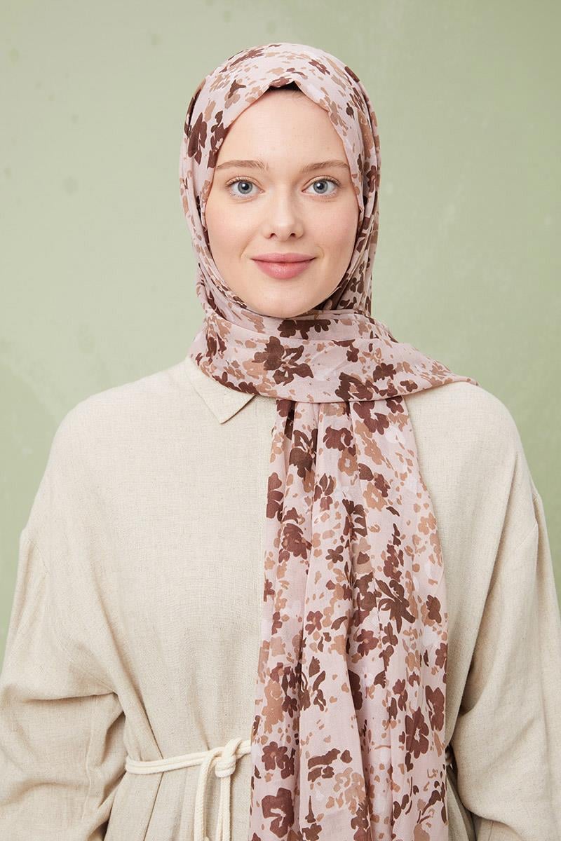 Fivescarf Vizon Desenli Cotton Şal