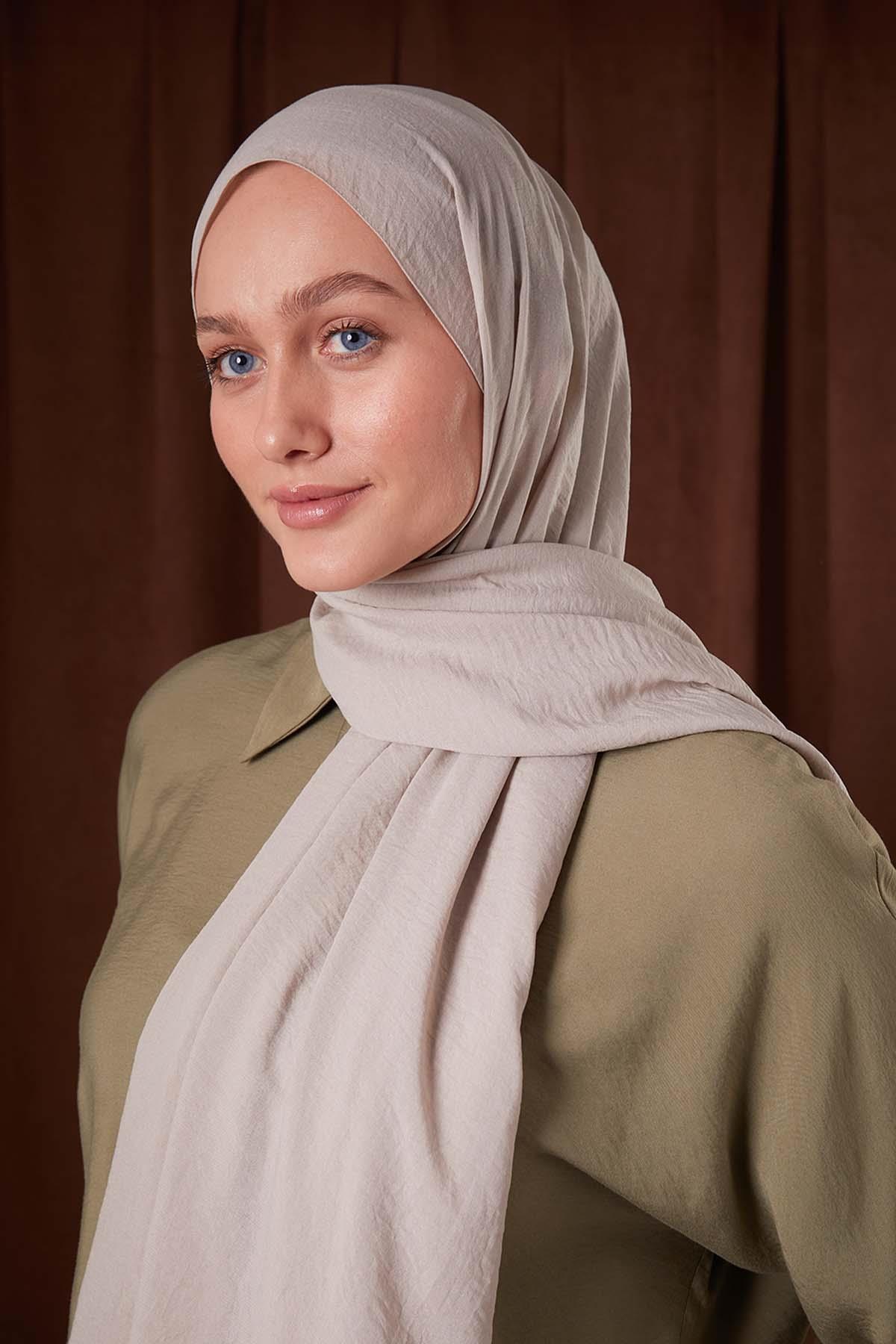 Fivescarf Vizon Düz Luna Cotton Şal