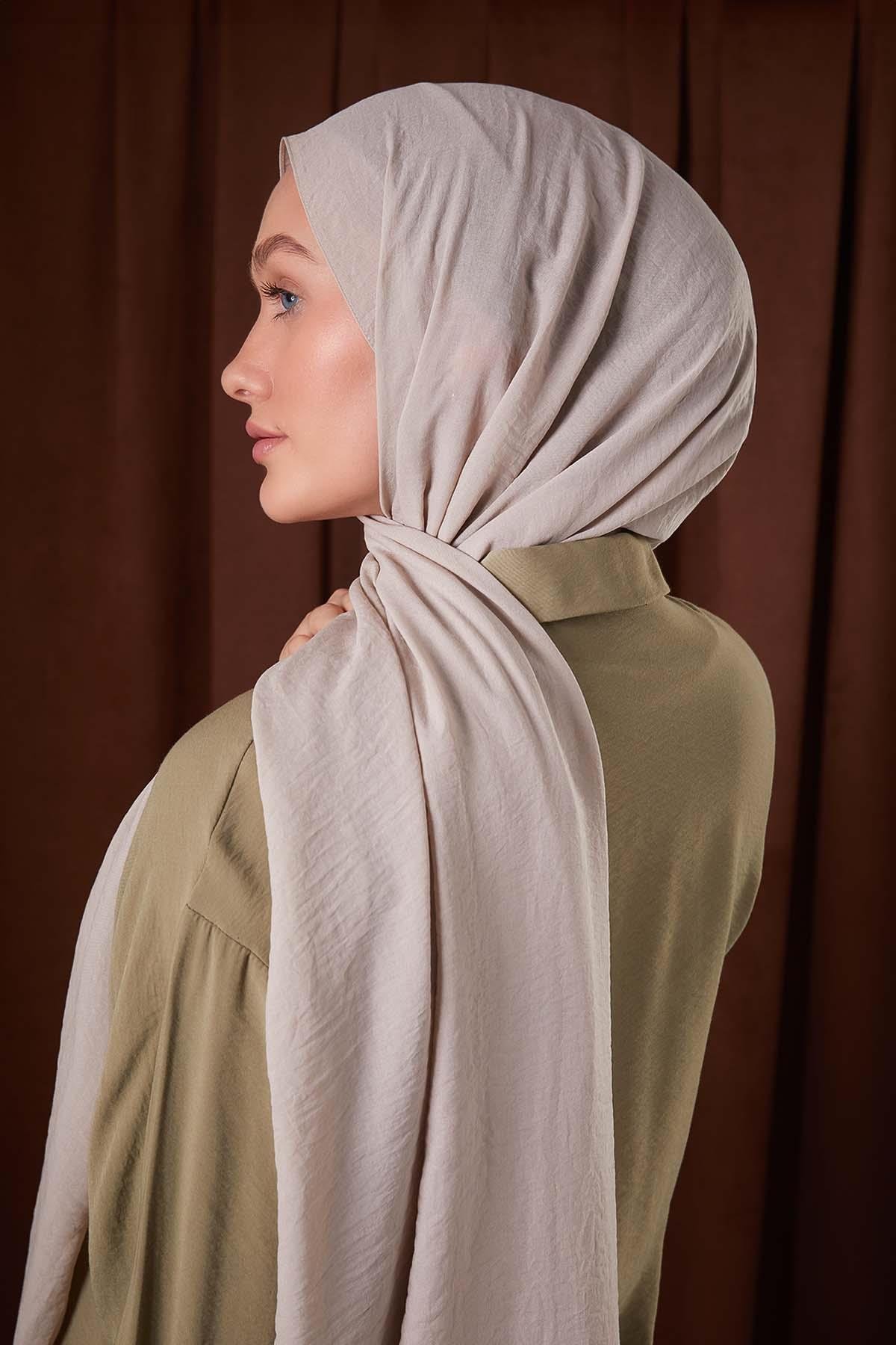 Fivescarf Vizon Düz Luna Cotton Şal