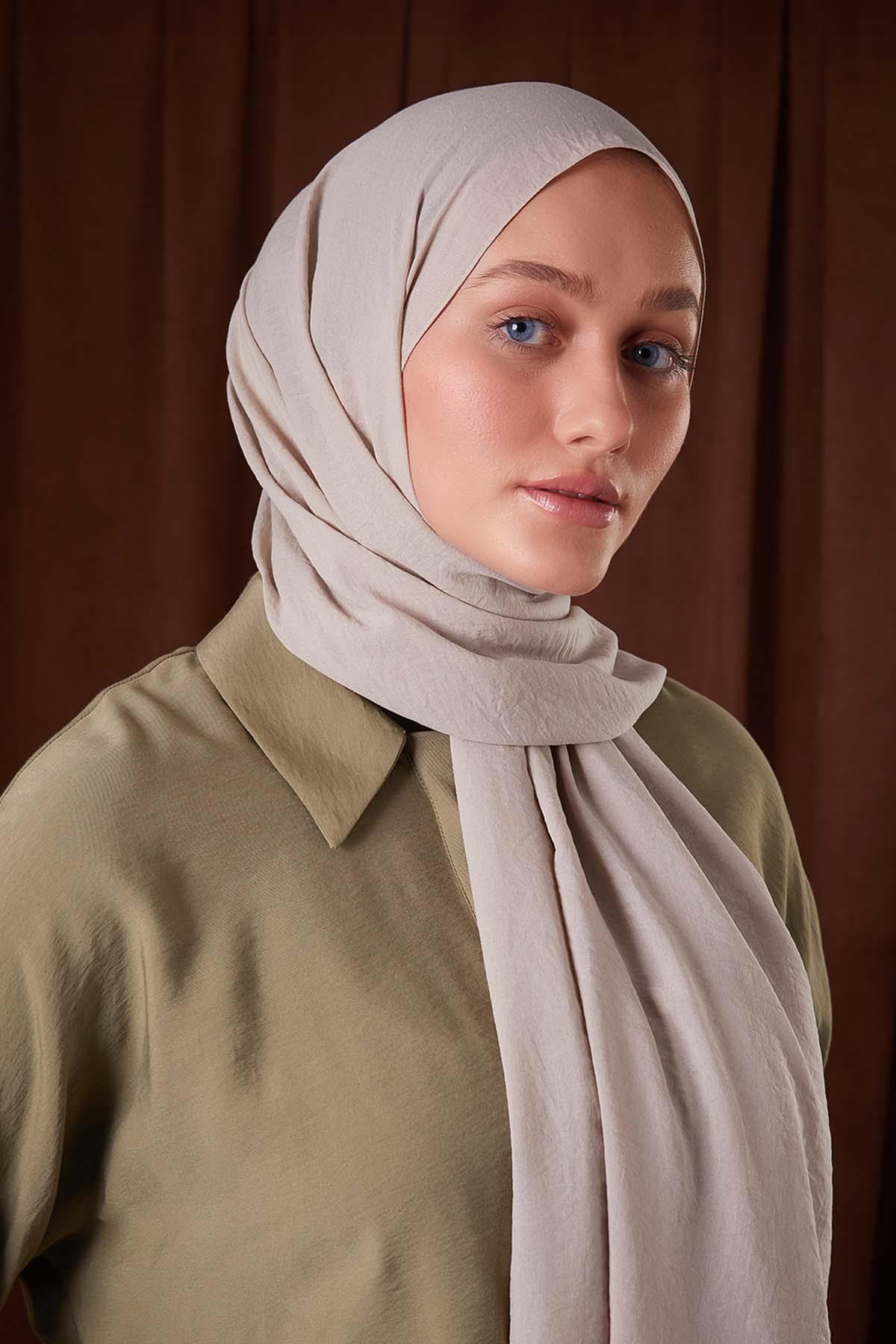 Fivescarf Vizon Düz Luna Cotton Şal