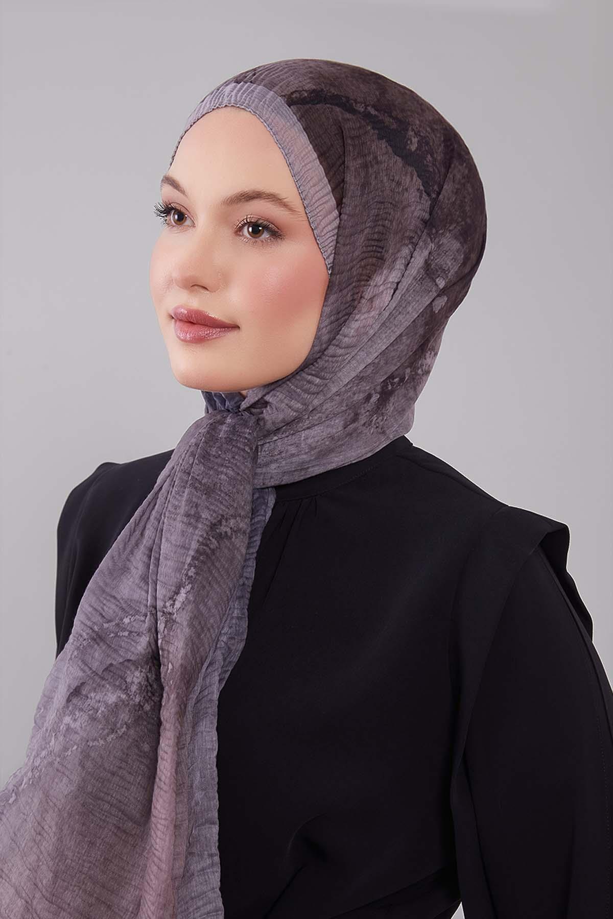 Fivescarf Vizon Geçişli Müslin Cotton Şal