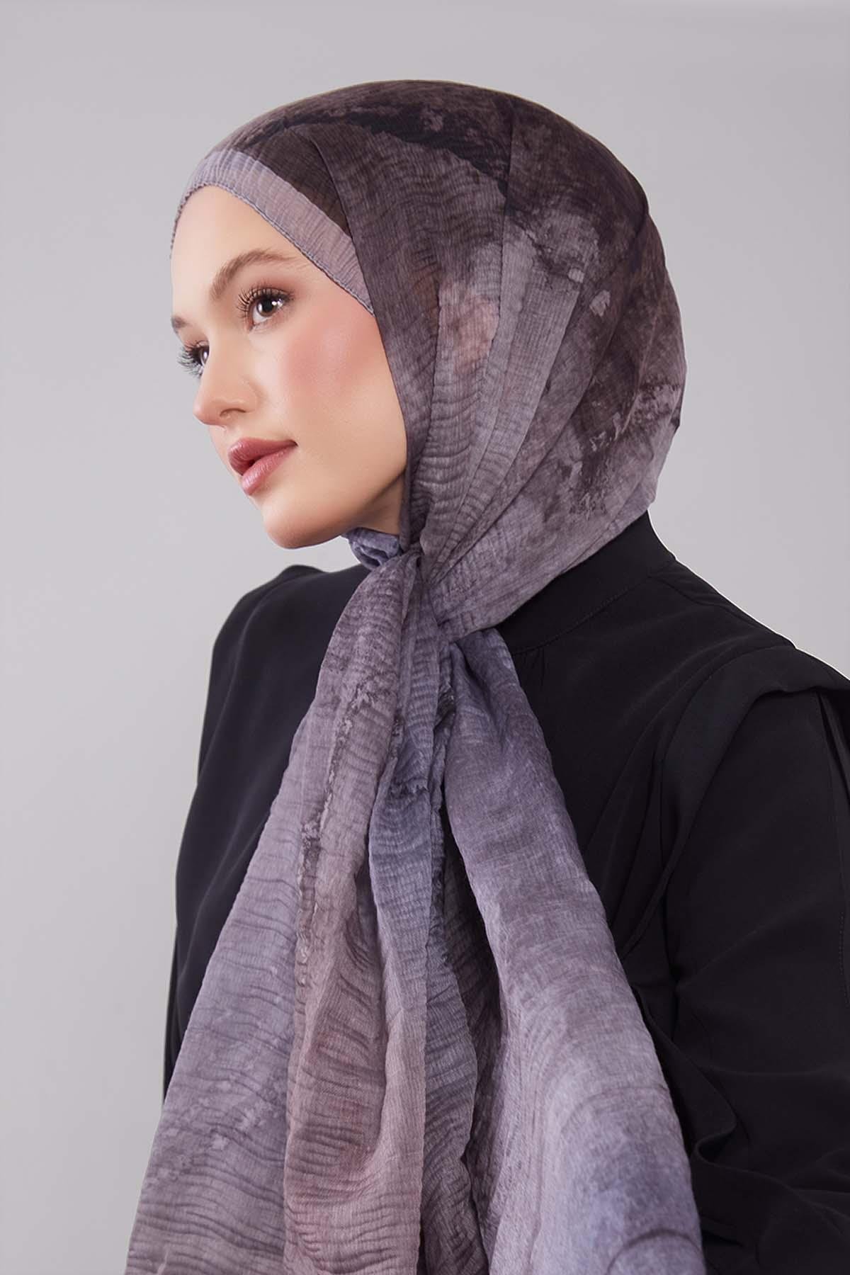 Fivescarf Vizon Geçişli Müslin Cotton Şal