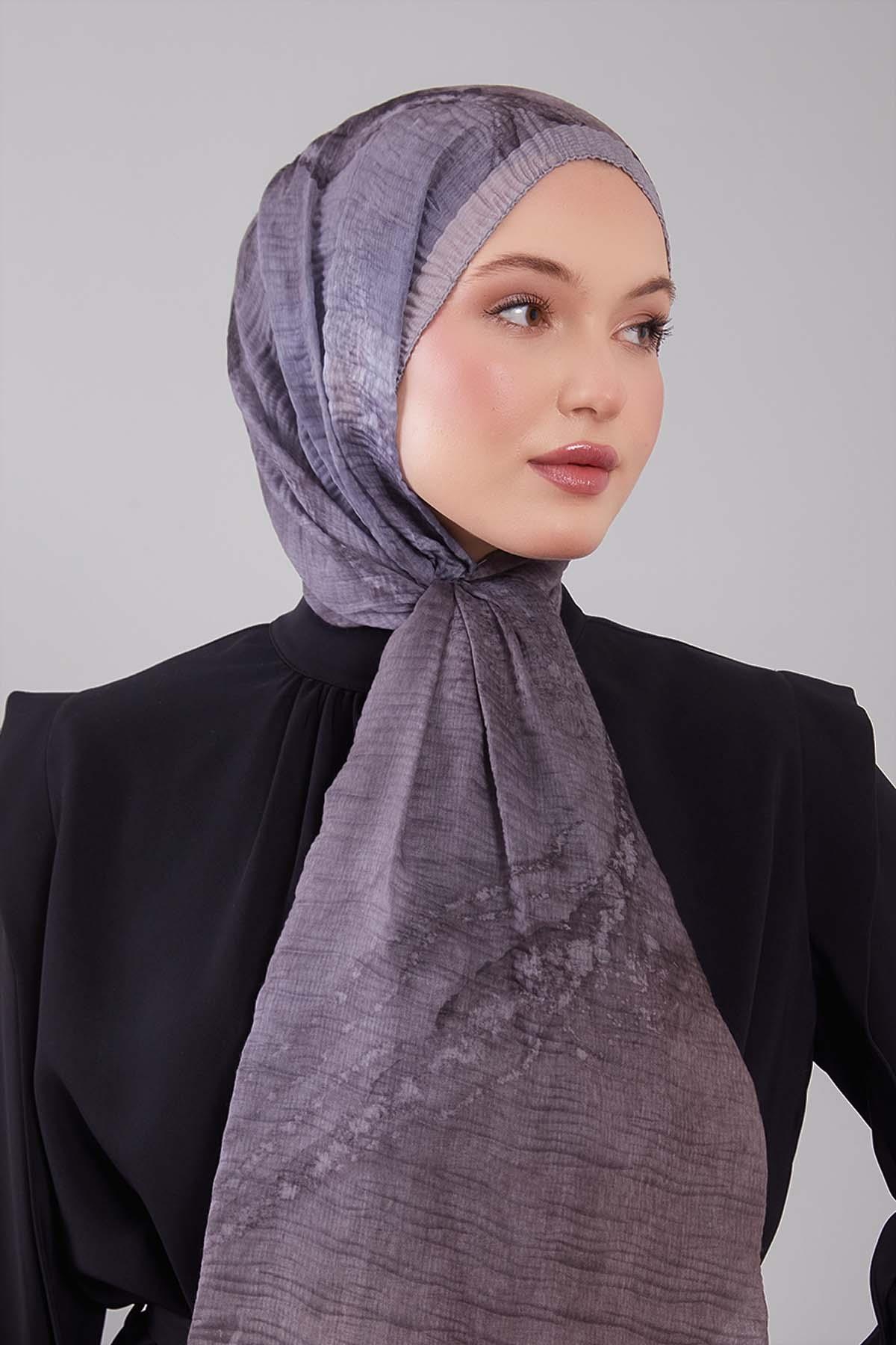 Fivescarf Vizon Geçişli Müslin Cotton Şal