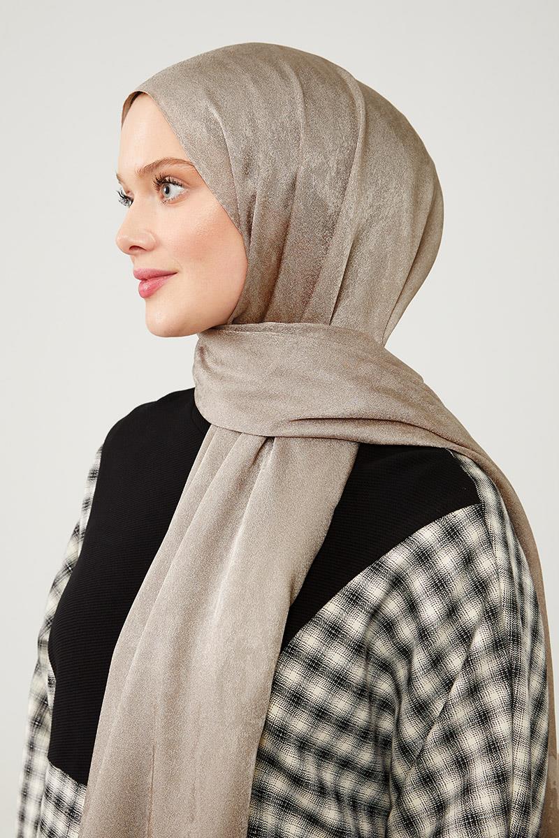 Fivescarf Vizon Jakarlı Elegance Şal