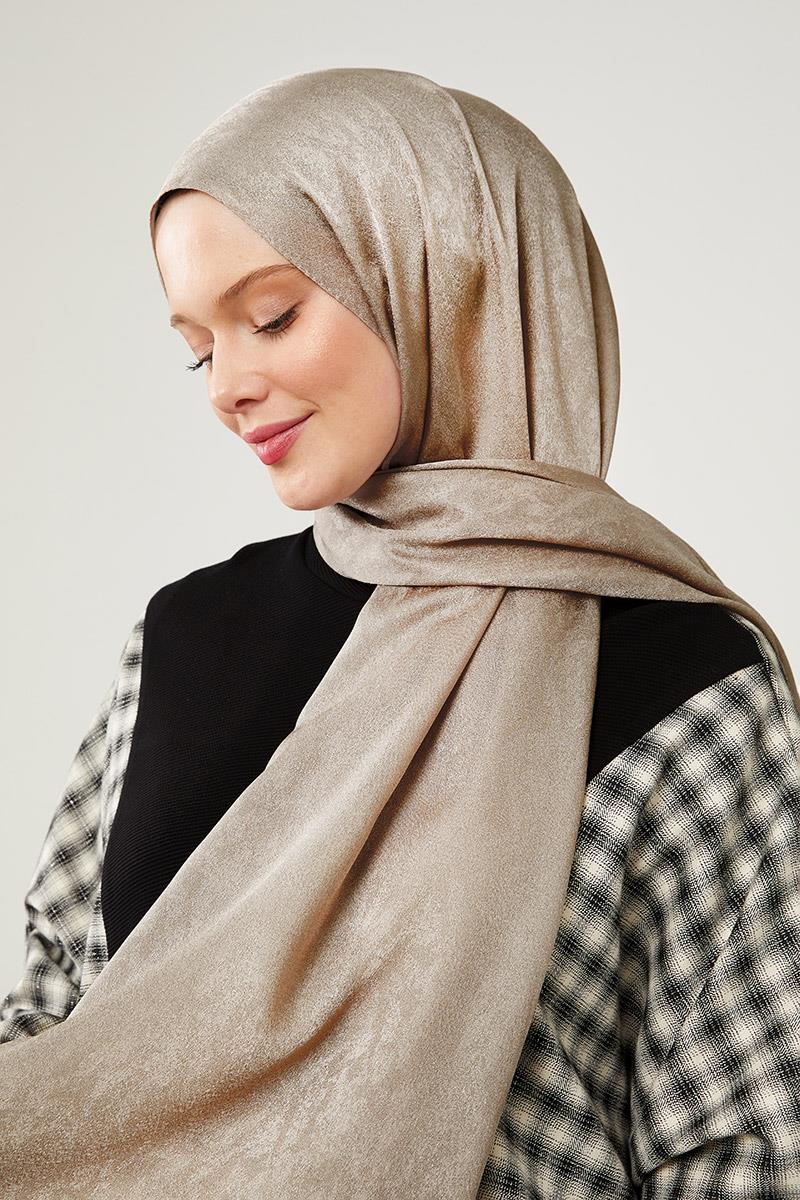 Fivescarf Vizon Jakarlı Elegance Şal