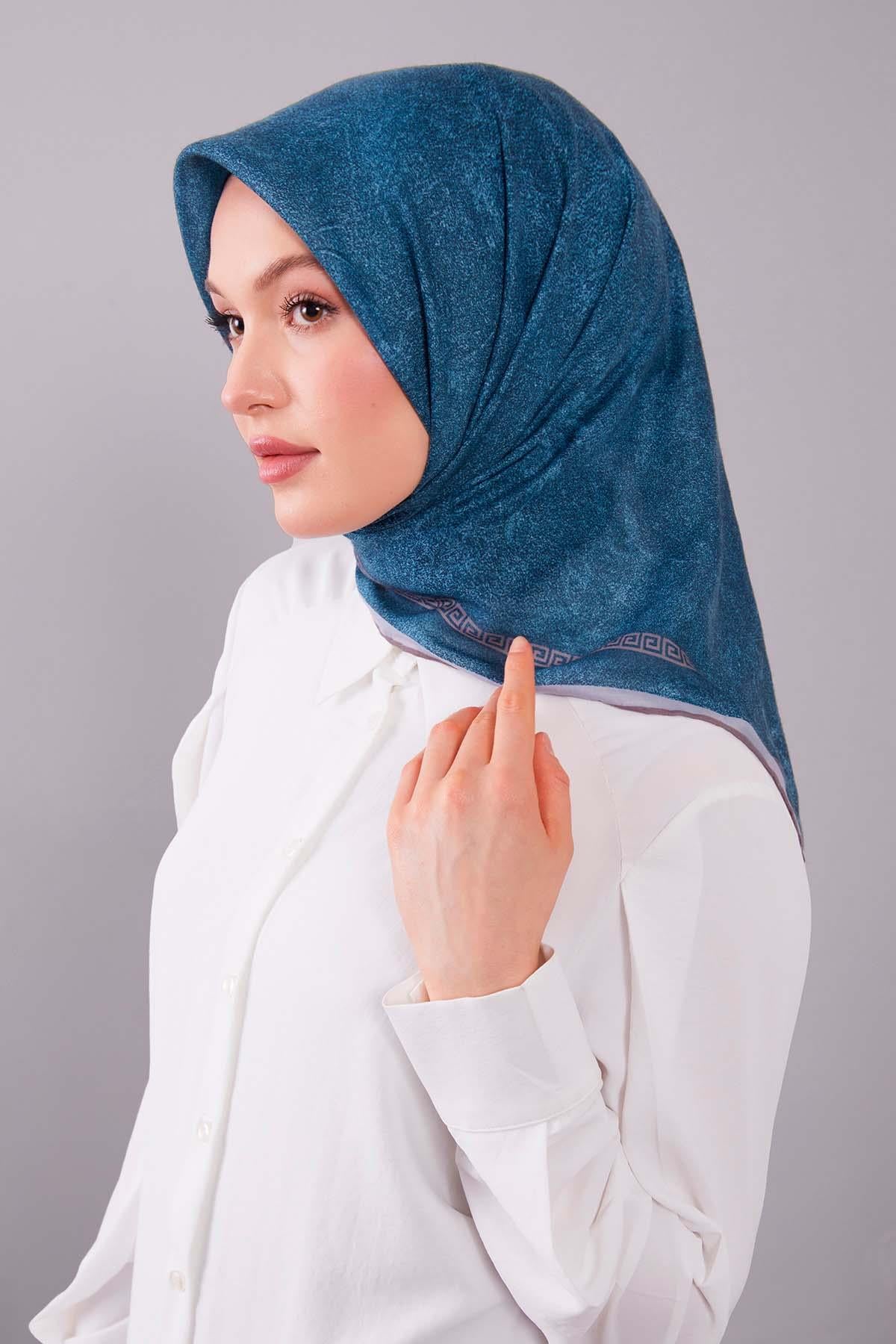 Fivescarf Vizon Kenar Motifli Silk Cotton Eşarp