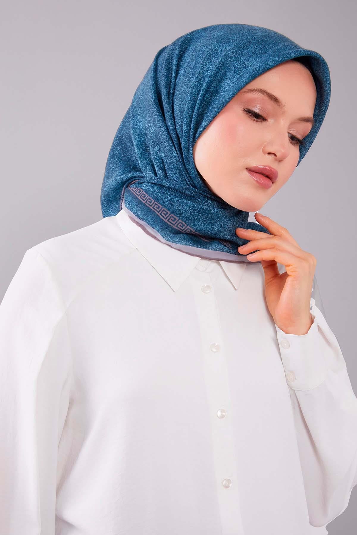 Fivescarf Vizon Kenar Motifli Silk Cotton Eşarp