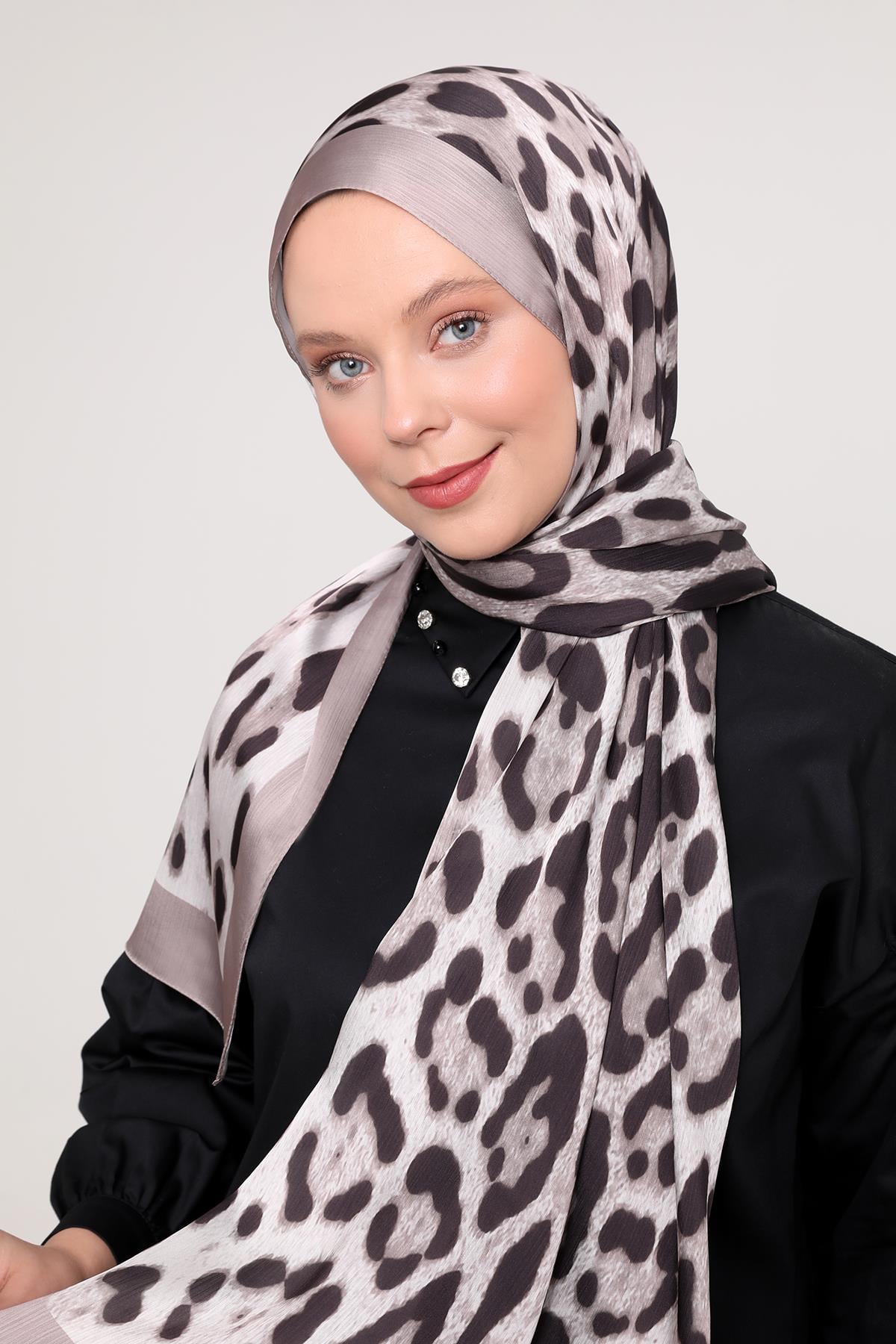 Fivescarf Vizon Leopar Desen Brand Şal