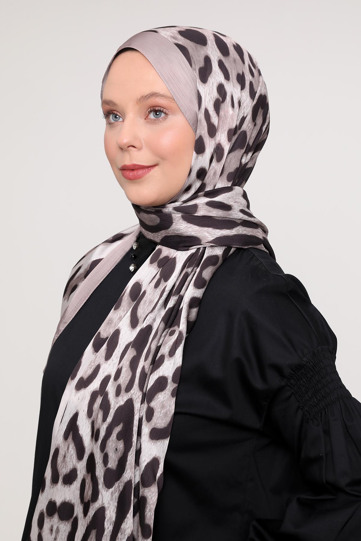 Fivescarf Vizon Leopar Desen Brand Şal