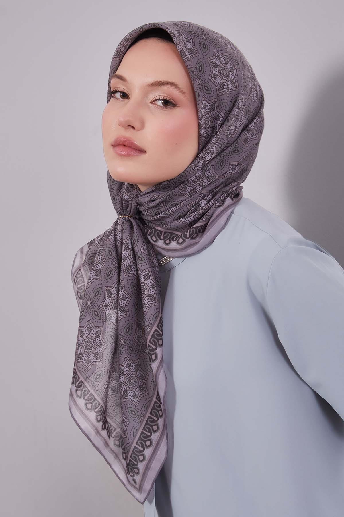 Fivescarf Vizon Motif Desen Silk Coton Eşarp
