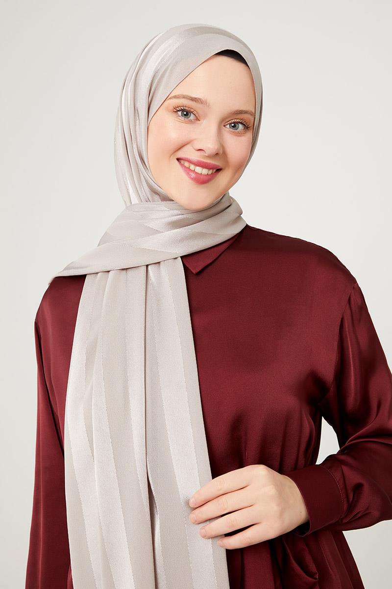 Fivescarf Vizon Sim Şeritli Tokyo Şal