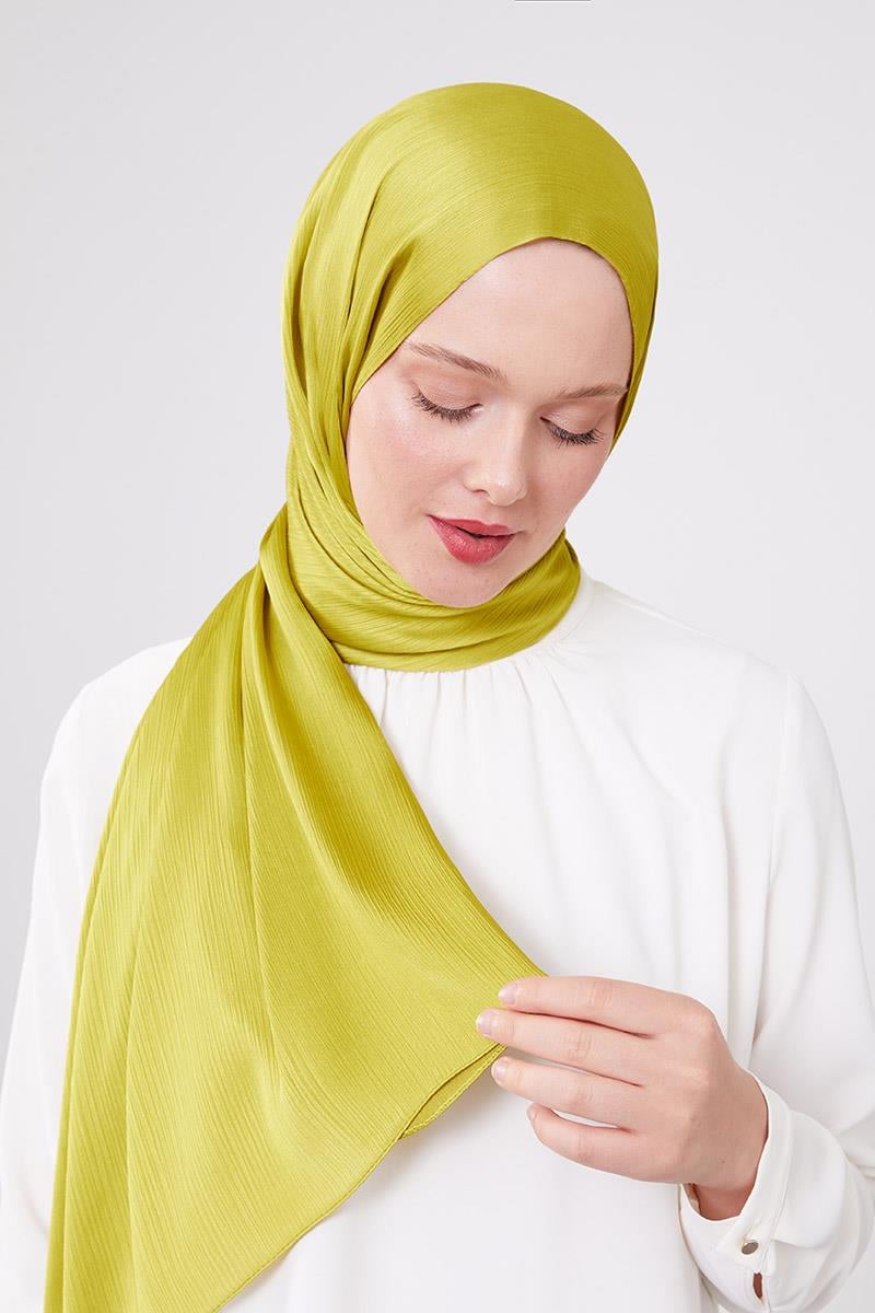 Fivescarf Yağ Yeşili Brillant Abiye Şal