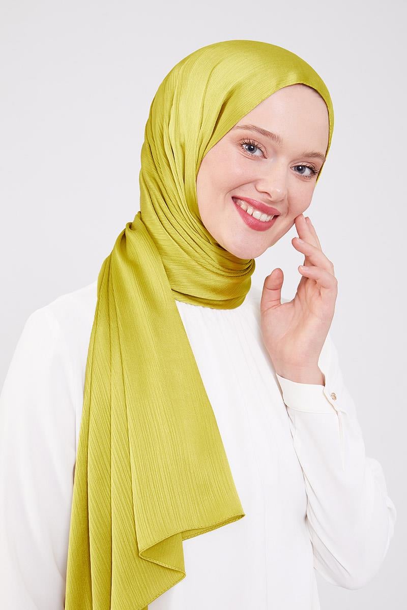 Fivescarf Yağ Yeşili Brillant Abiye Şal