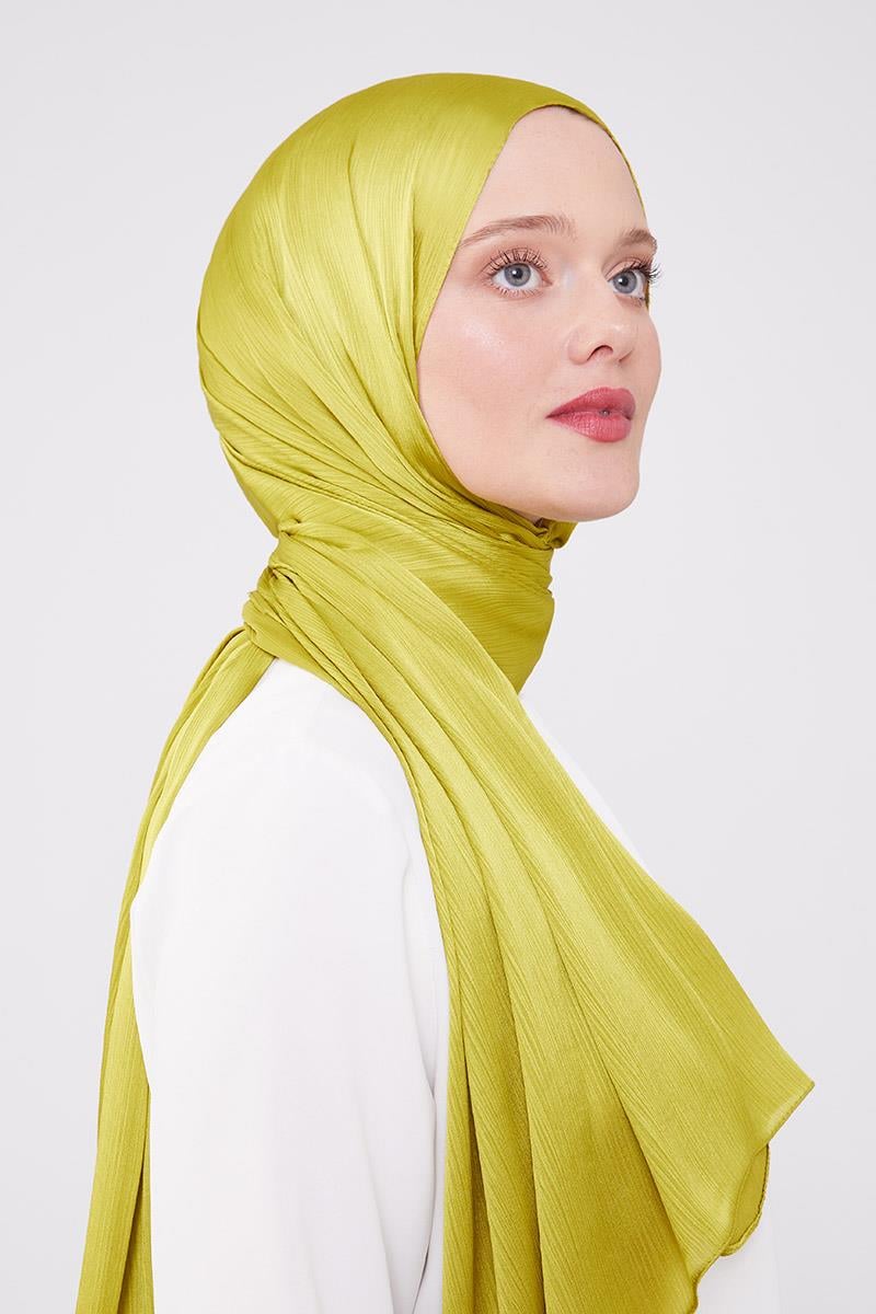 Fivescarf Yağ Yeşili Brillant Abiye Şal