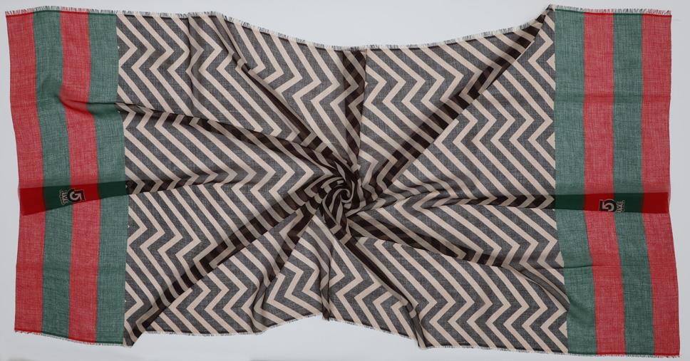 Fivescarf Yeşil Desenli Pamuk Şal