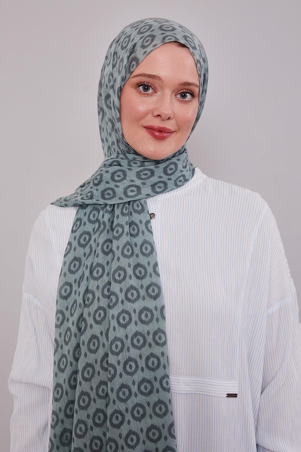 Fivescarf Yeşil Micro Desenli Craze Comfort Şal