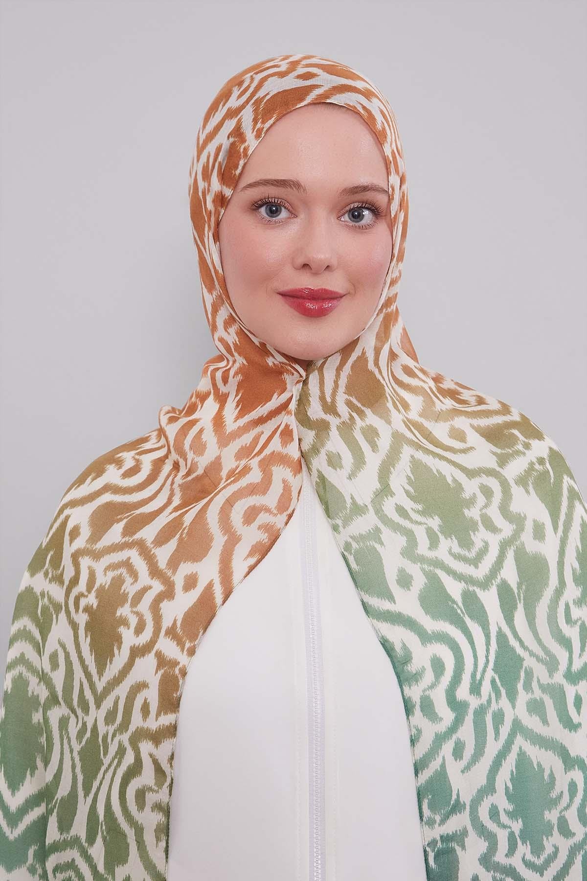 Fivescarf Yeşil Renk Geçişli Vivian Şal