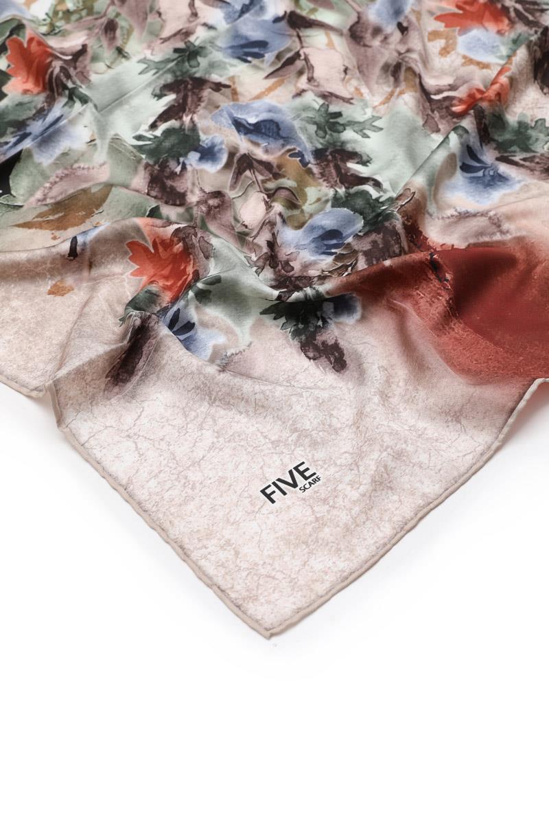Fivescarf Yeşil Twill Digital Eşarp