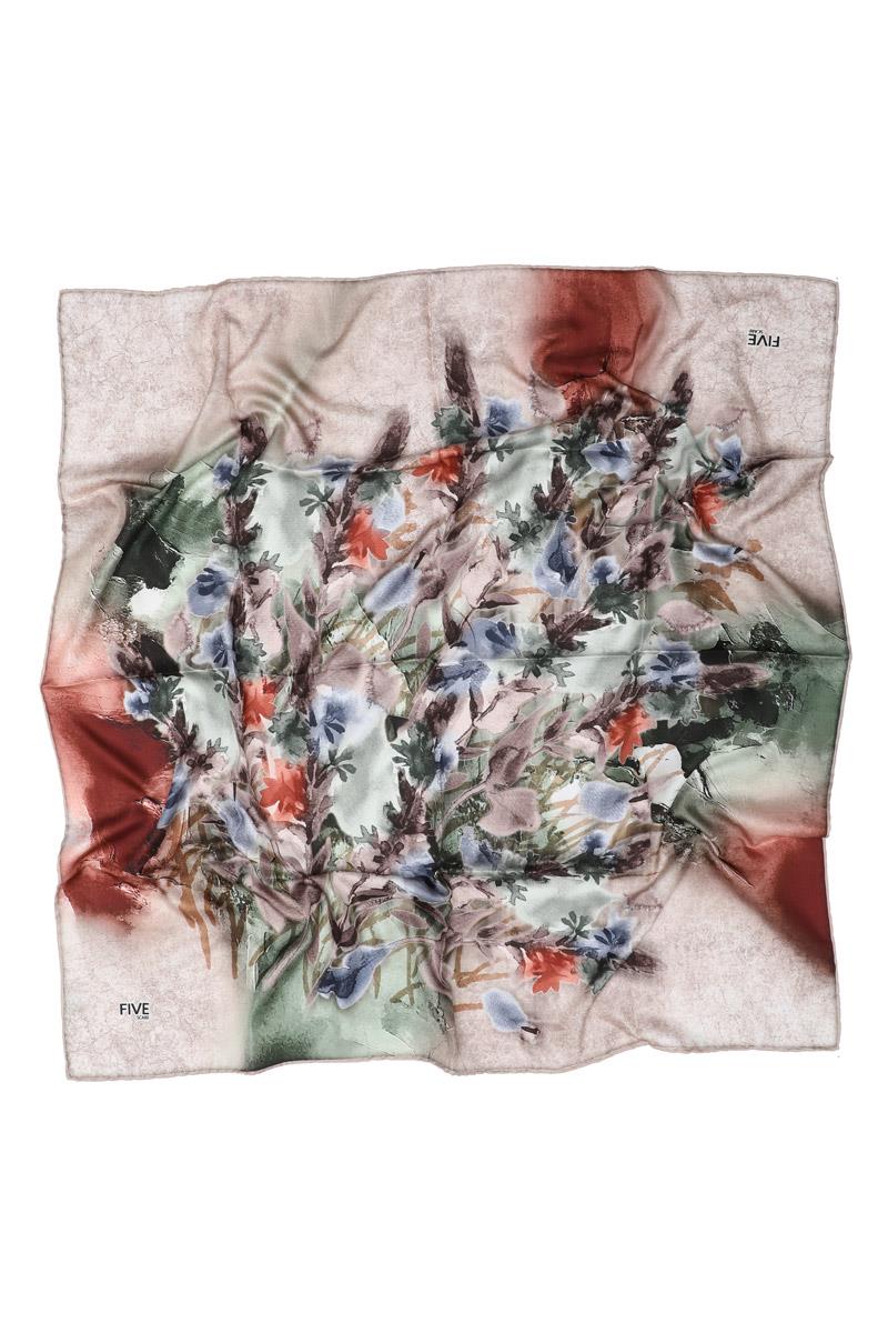 Fivescarf Yeşil Twill Digital Eşarp