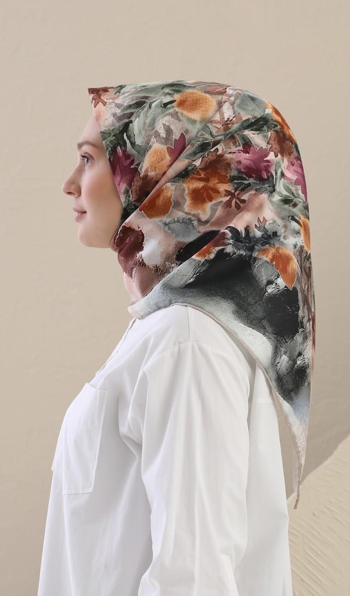 Fivescarf Yeşil Twill Digital Eşarp