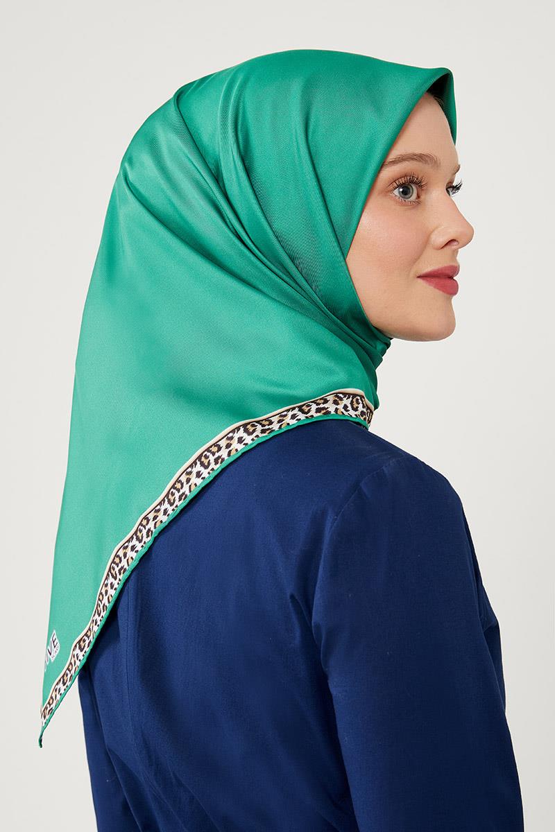 Fivescarf Yeşil Twill Digital Eşarp