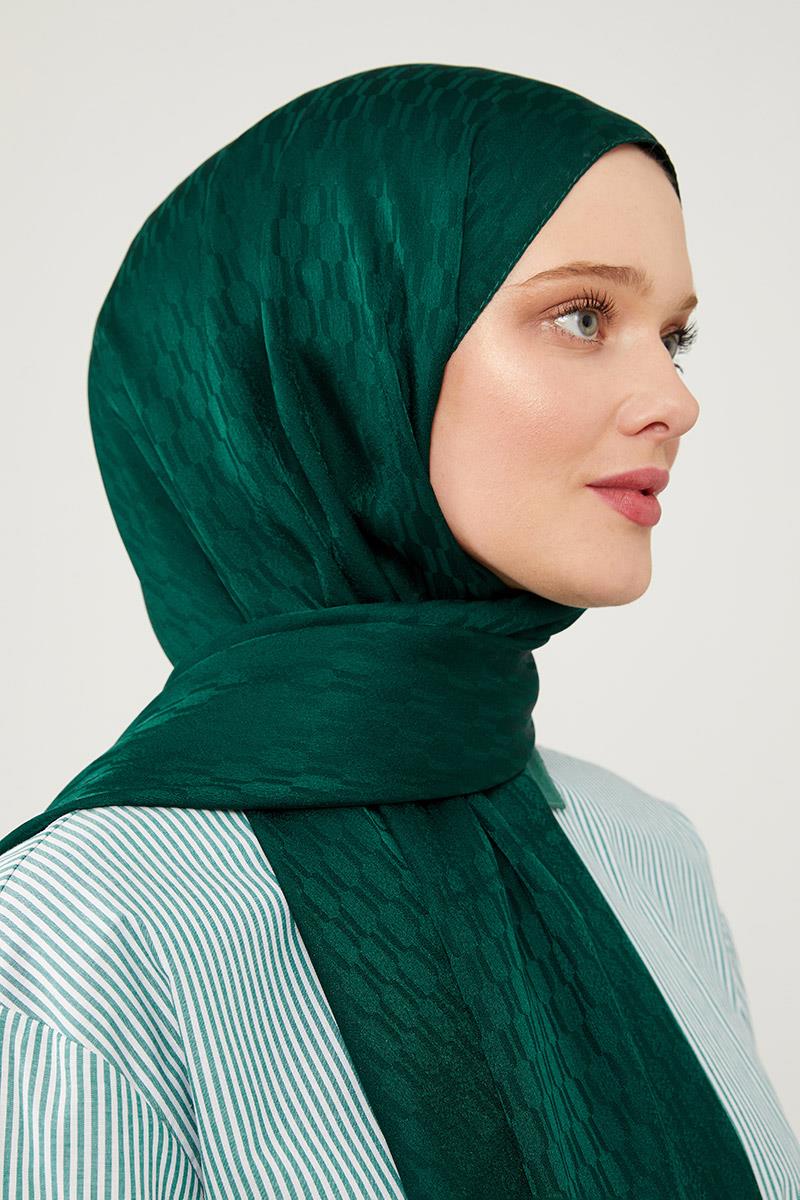 Fivescarf Zümrüt Burgu Desen Jakarlı Elegance Şal