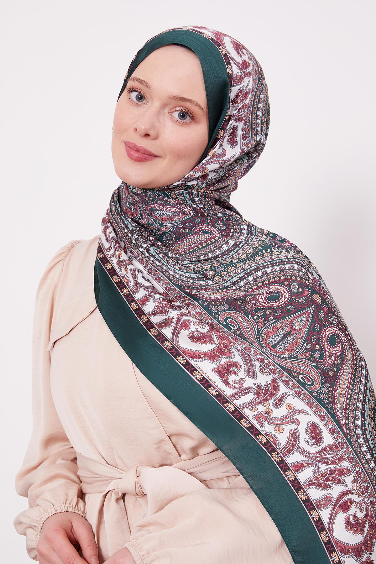 Fivescarf Zümrüt Etnik Desen Brand Şal