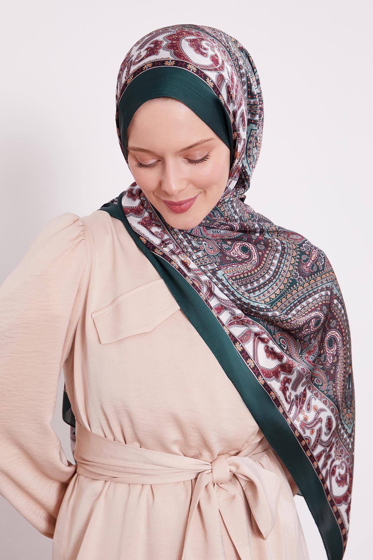 Fivescarf Zümrüt Etnik Desen Brand Şal