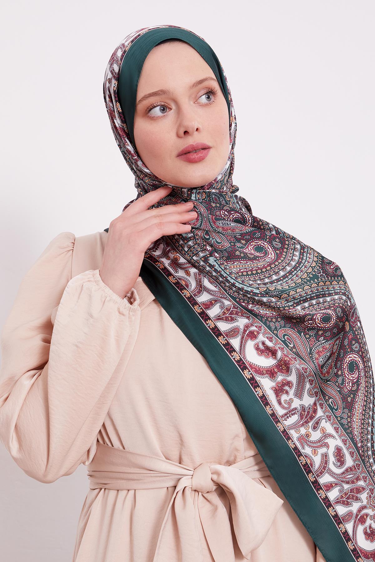 Fivescarf Zümrüt Etnik Desen Brand Şal
