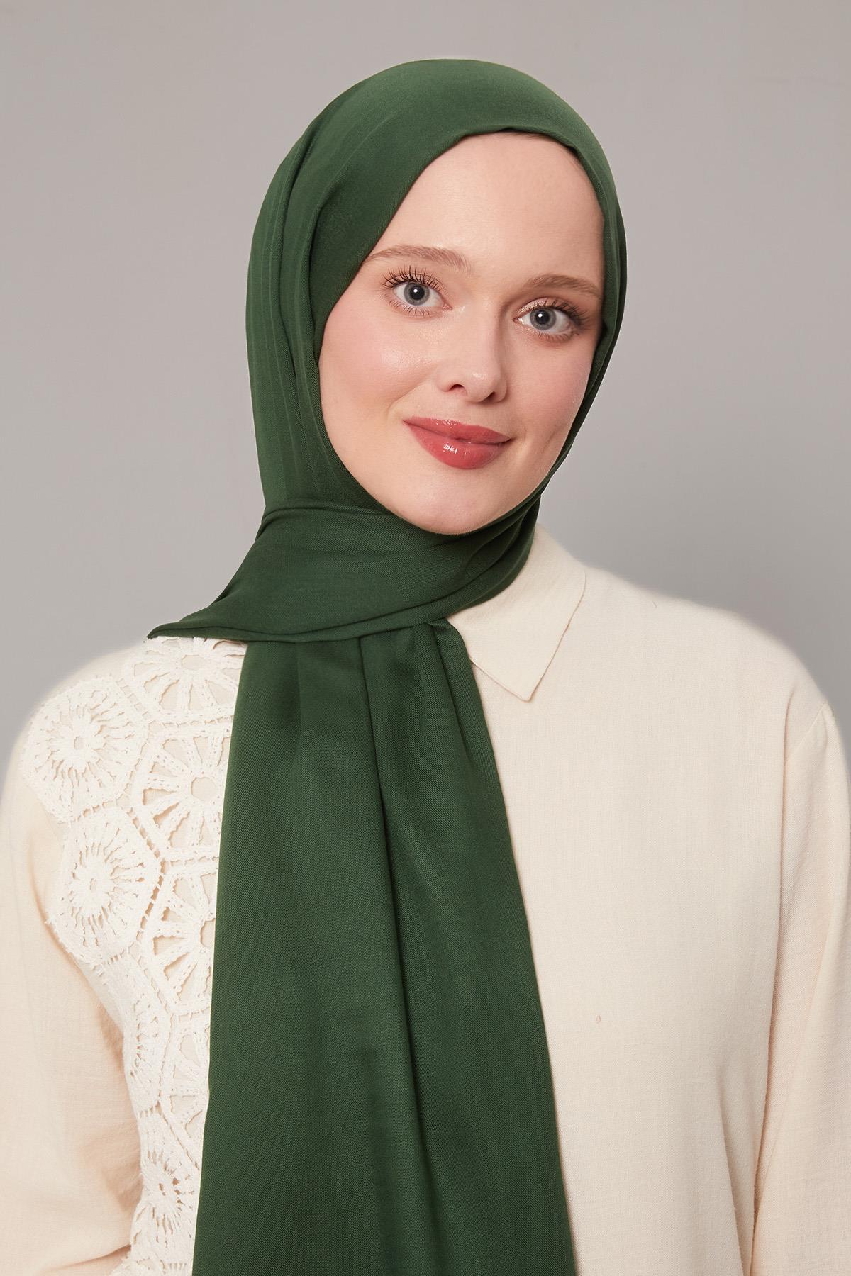 Fivescarf Zümrüt Viskon Modal Düz Şal