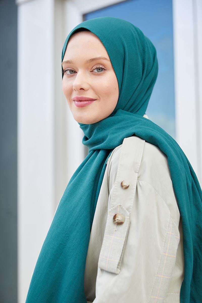 Fivescarf Zümrüt Yeşili Pamuk Cazz Şal
