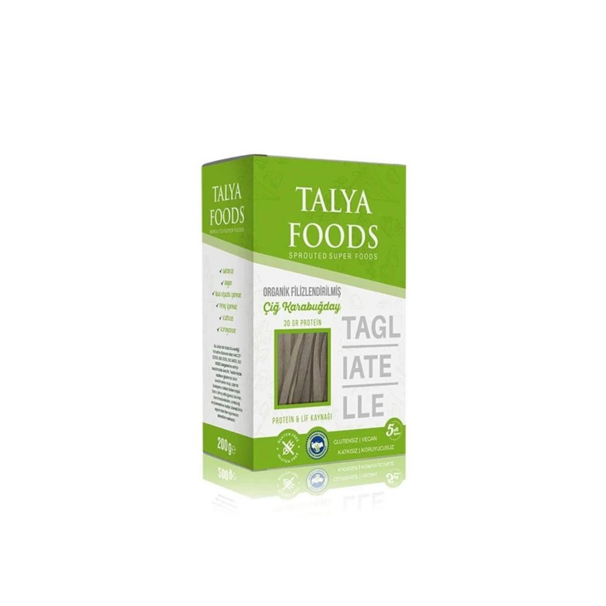 Talya Foods Organik Filizlendirilmiş Çiğ Karabuğday Tagliatelle 200 gr