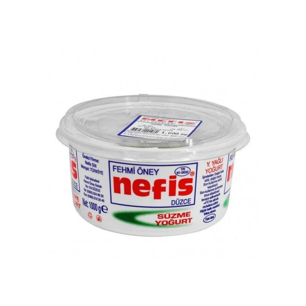 Nefis Süt Süzme Yoğurt 1000 gr