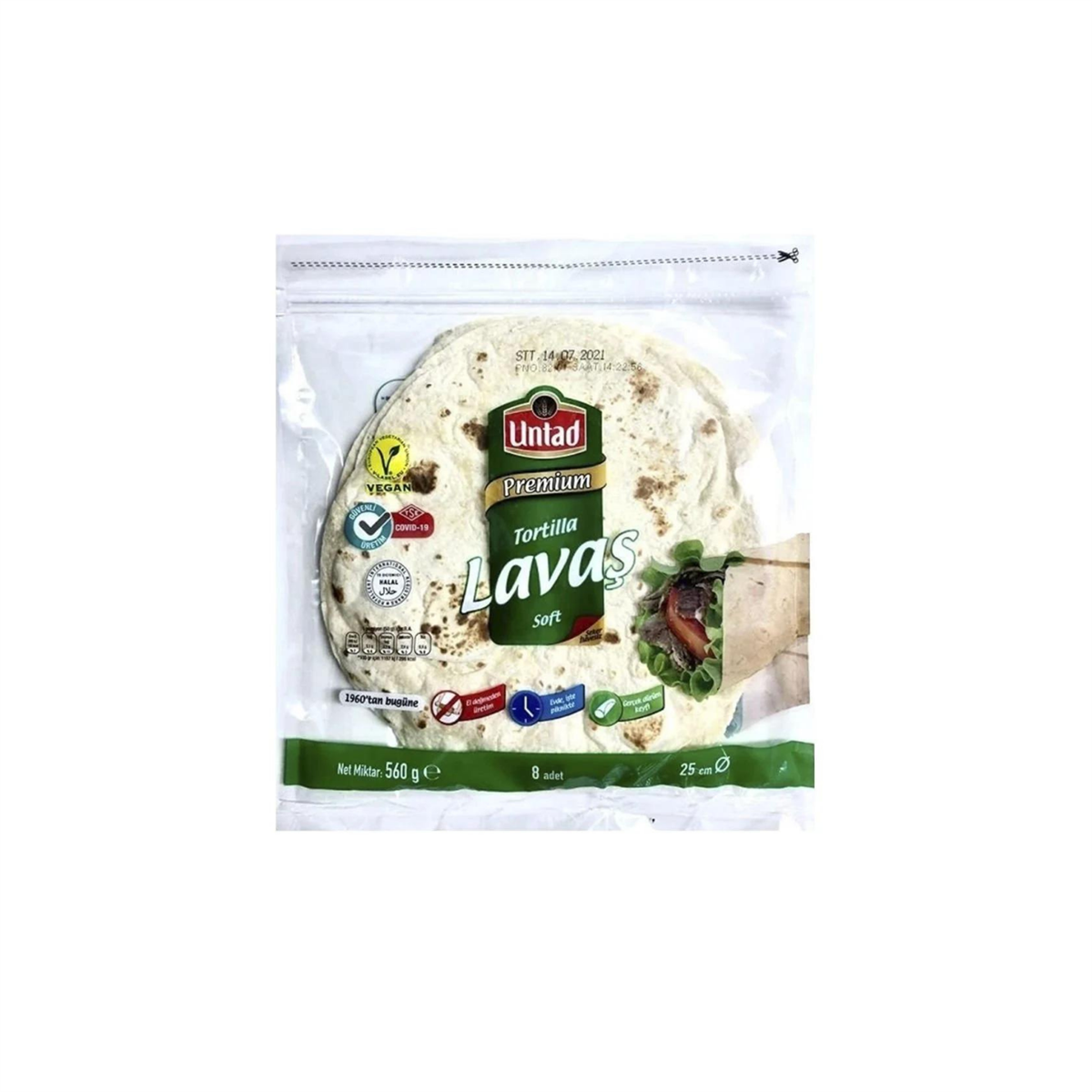 Untad Premium Tortilla Lavaş Sade 8 Adet 560 gr