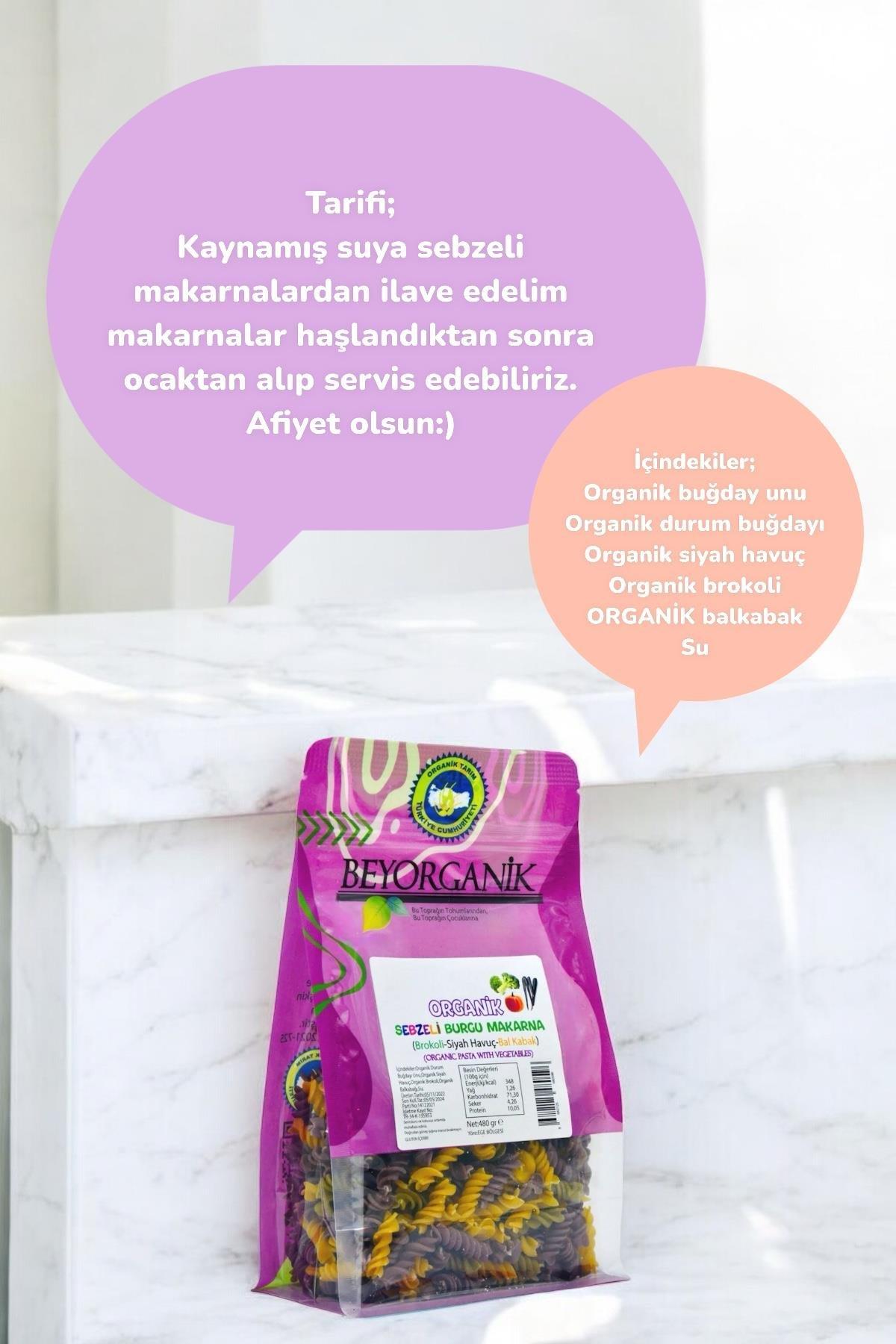 Beyorganik Organik  Burgu Makarna Siyah Havuç-Brokoli-Balkabak 240 grBeyorganik