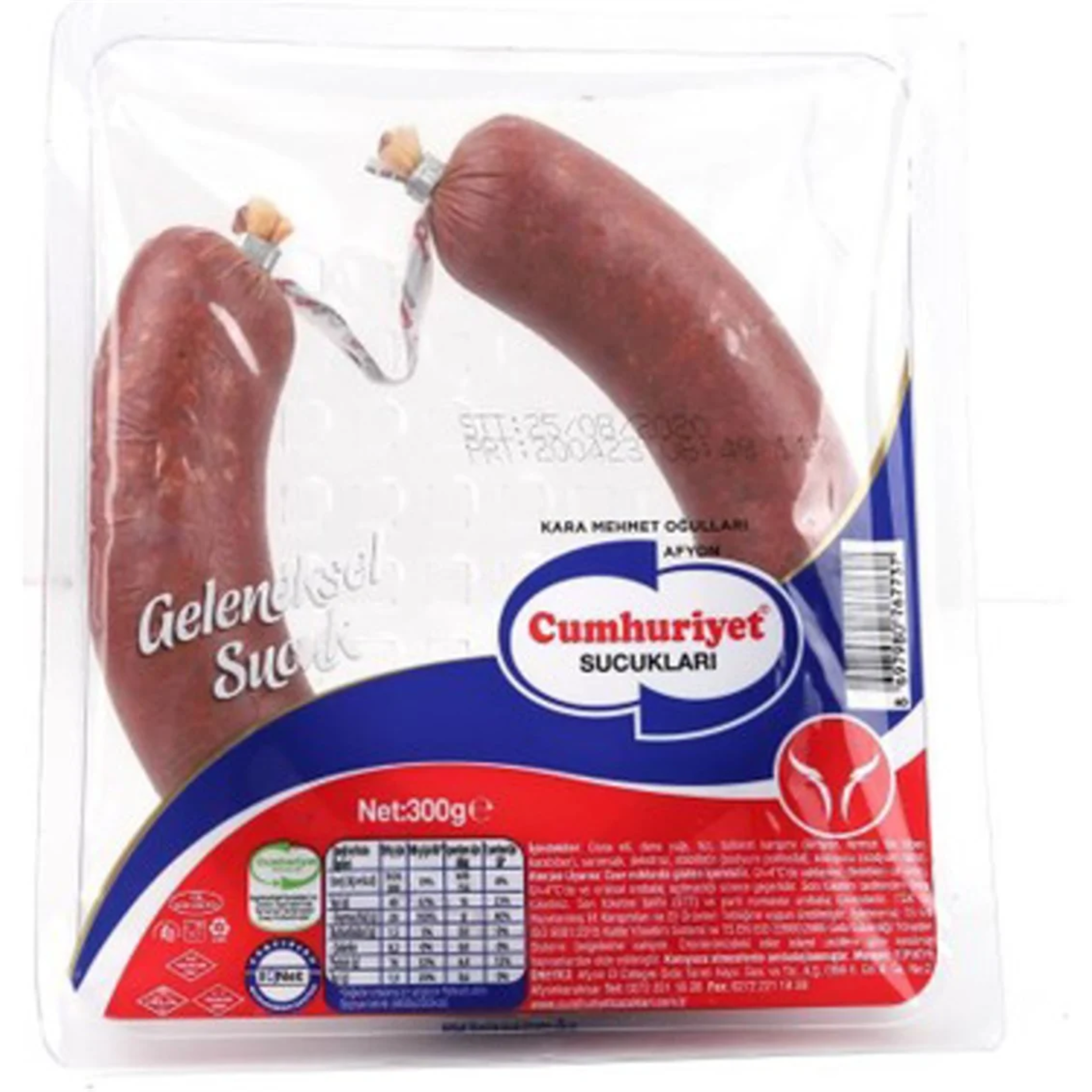 Cumhuriyet Dana Sucuk 300 gr Tekli KüvetCumhuriyet