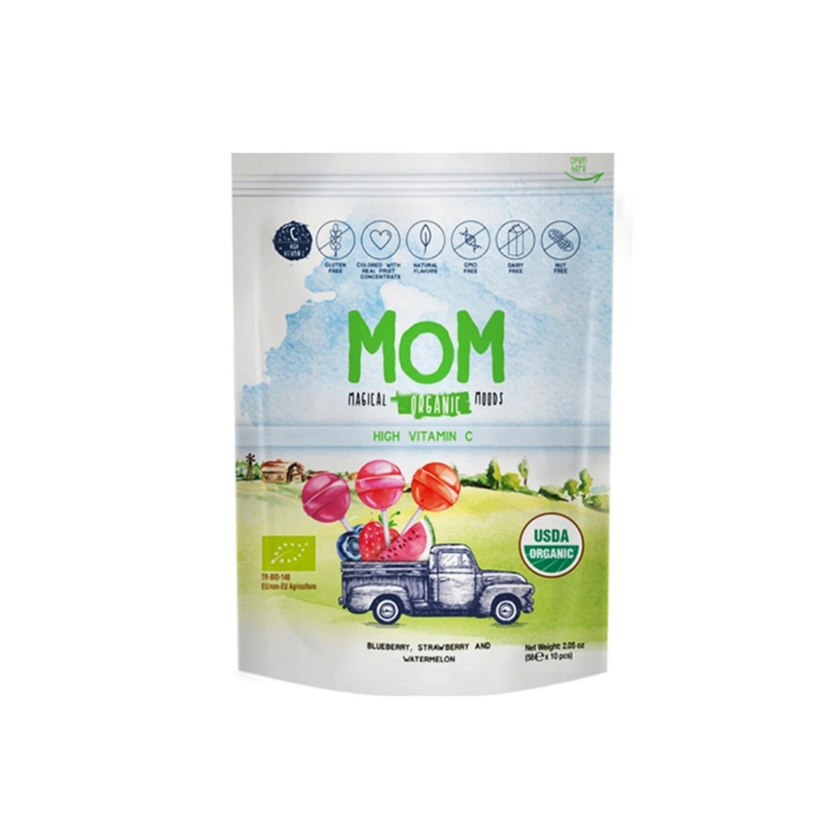 Mom Meyve Aromalı Organik Lolipop