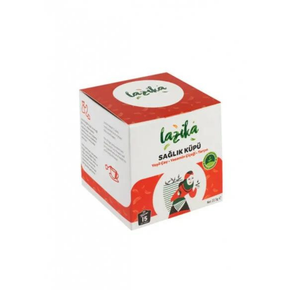 Lazika Sağlık Küpü Yeşil Çay Yasemin Çiçeği Tarçın 22.5 gr