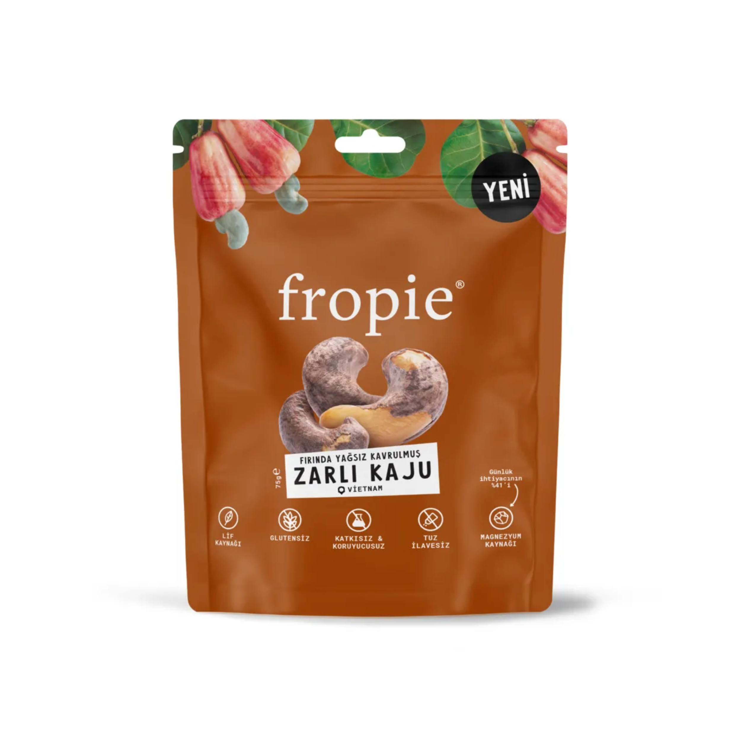 Fropie Yağsız Fırında Kavrulmuş Zarlı Kaju 75 grFropie