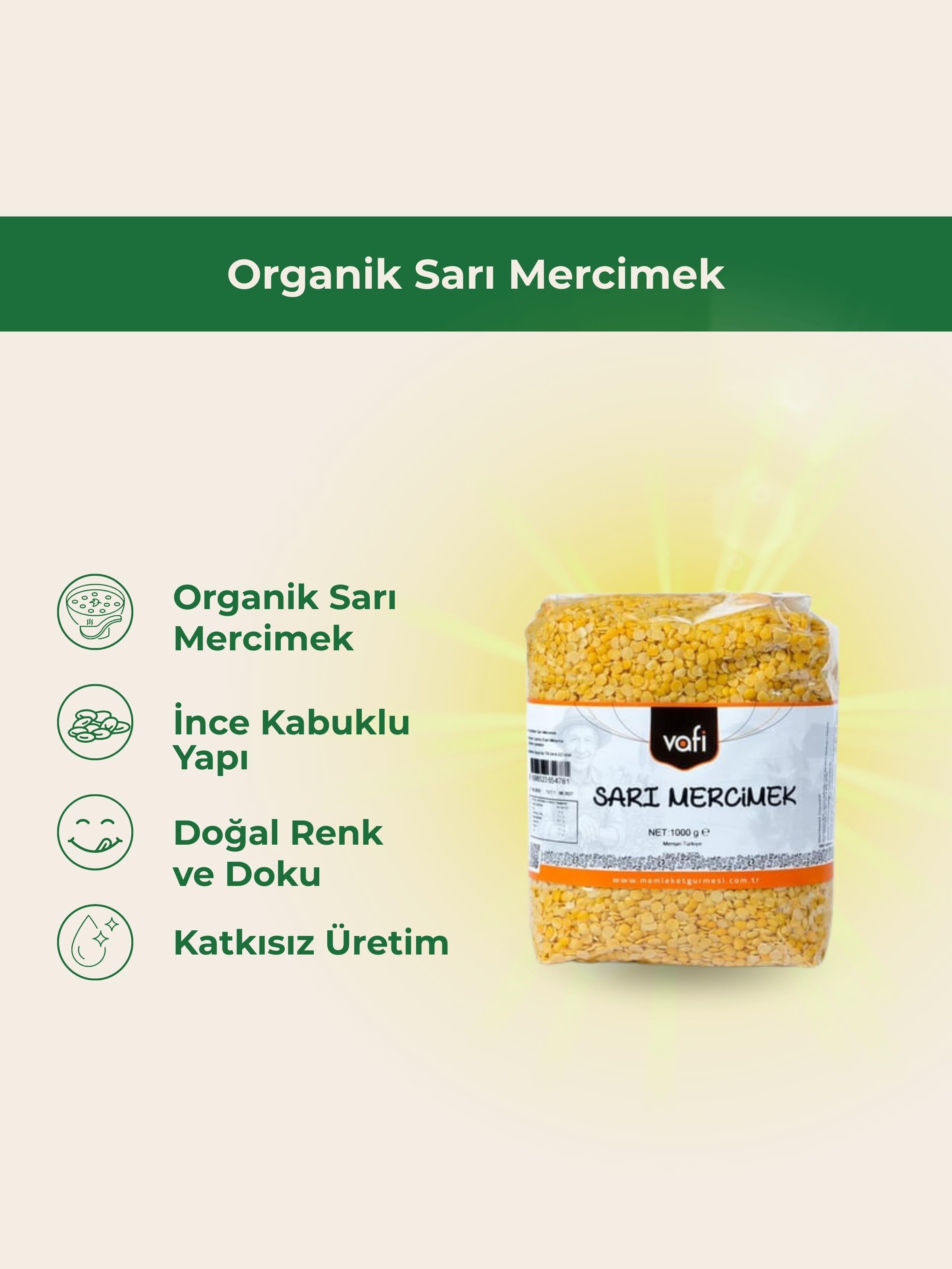 Organik Sarı Mercimek 500 gr MGMemleket Gurmesi
