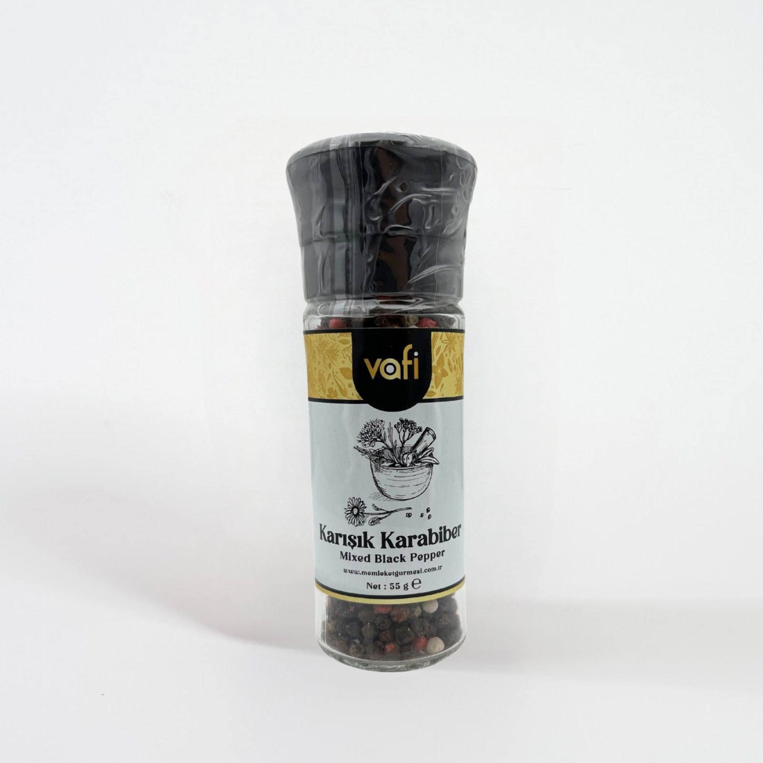 Vafi Cam Değirmen Kapak Serisi Karışık Karabiber 55 grVafi