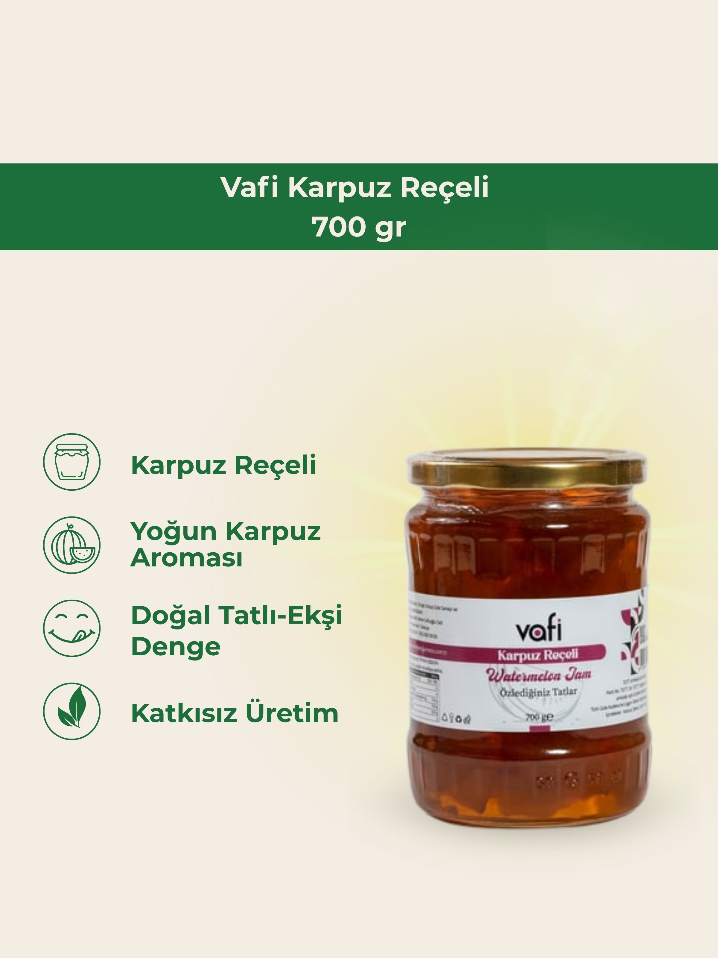 Vafi Karpuz Reçeli 700 grMemleket Gurmesi