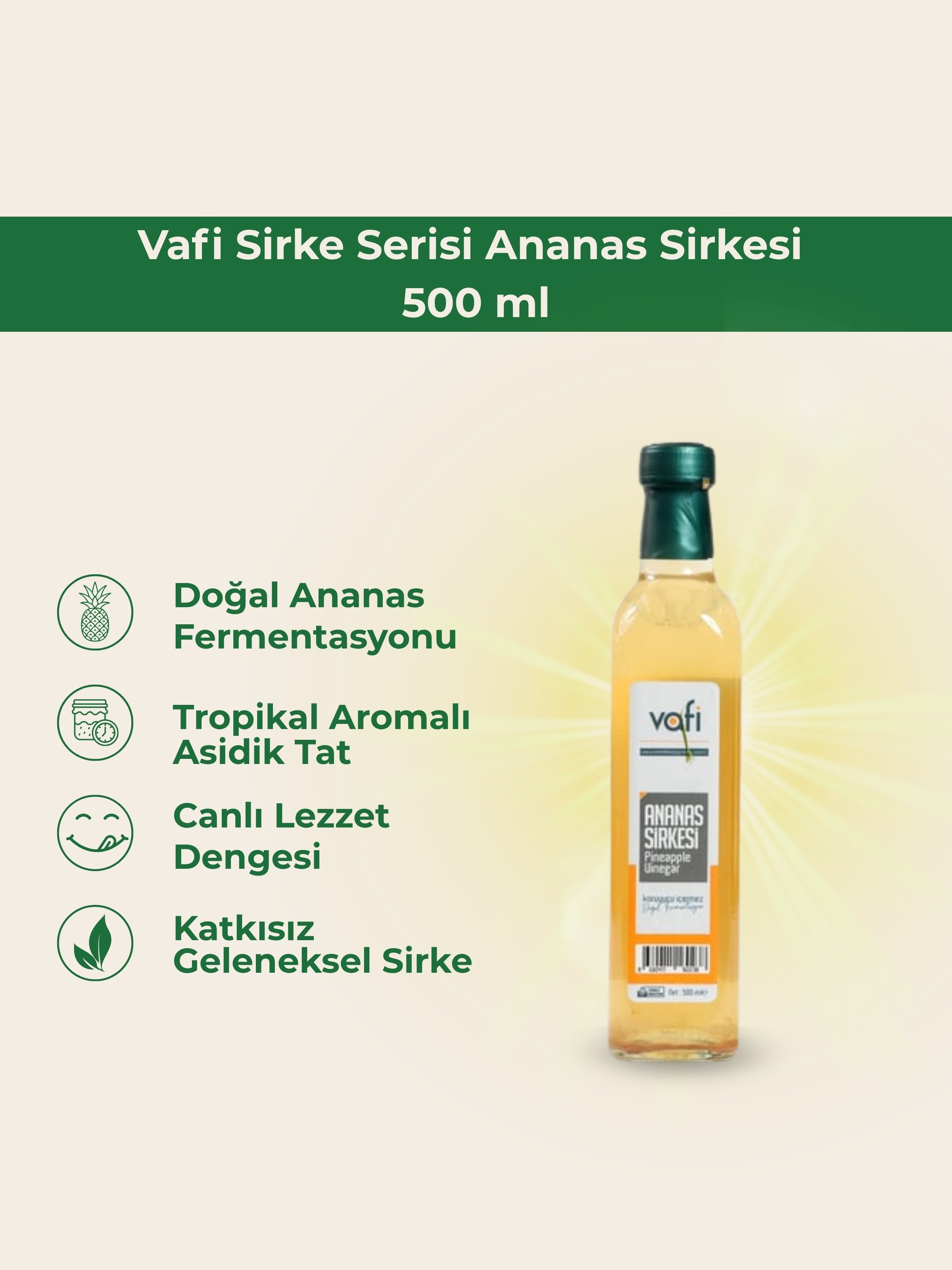 Vafi Sirke Serisi Ananas Sirkesi 500 mlMemleket Gurmesi
